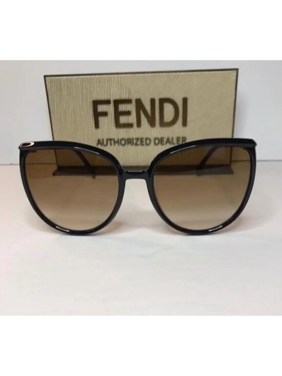 Original -New FENDIAccetate Cat Eye Sunglasses FF 0432/G/S Black Gold main image 7
